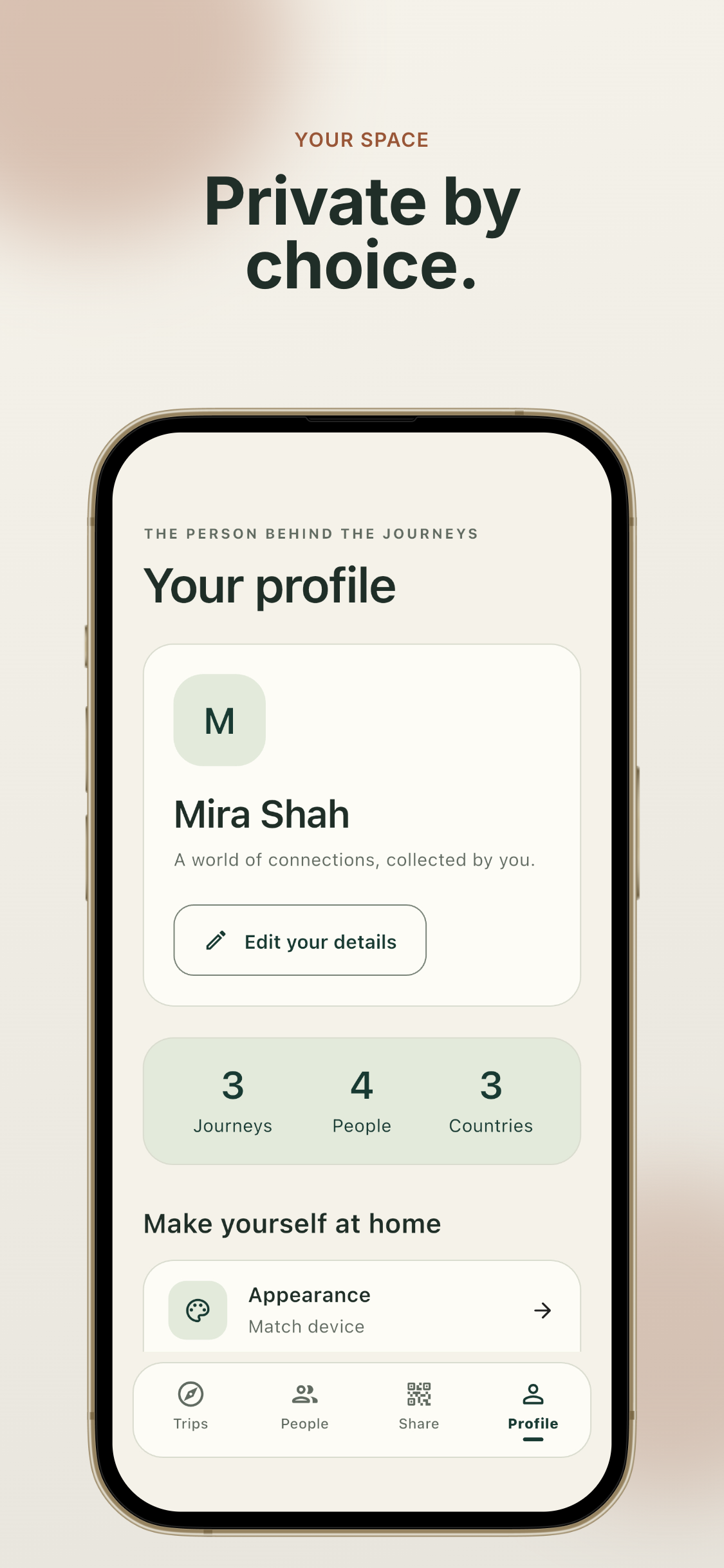 BandhuWay private profile and local journey statistics